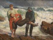 Laurits Tuxen The Drowned is braught on shore Germany oil painting artist